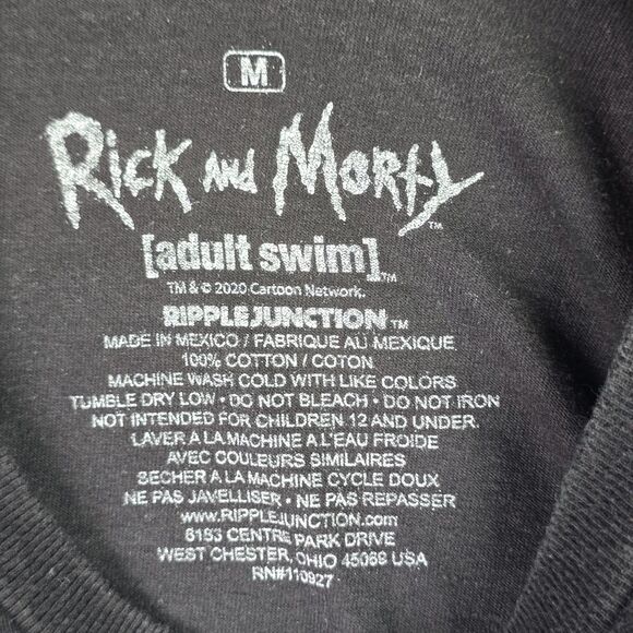 Rick and Morty Ripple Junction Long Sleeve Graphic Shirt Black M Adult Swim - Picture 12 of 15